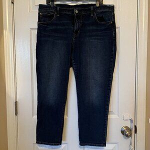 Share GAP 1969 Jeans Womens Sz 33/16 Girlfriend Ankle Relaxed Mid Rise Dark Wash